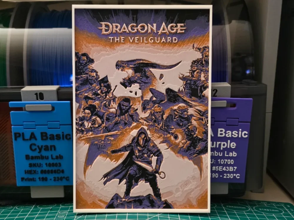 Dragon Age: The Veilguard Poster - Hueforge Art by Lumpy3D HueForge model: Dragon Age: The Veilguard Poster - Hueforge Art by Lumpy3D