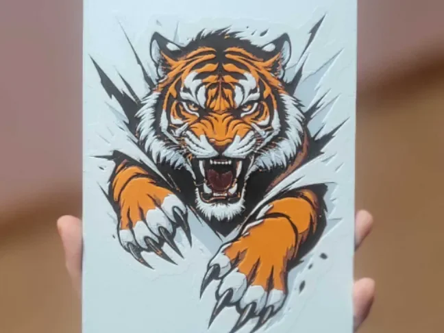 Tiger by Poly3D HueForge model: Tiger by Poly3D