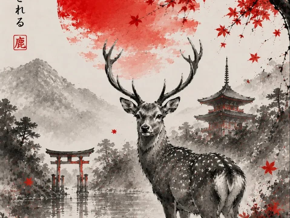Japanese Deer / Japan EASY PRINT by Hueforge Maker HueForge model: Japanese Deer / Japan EASY PRINT by Hueforge Maker