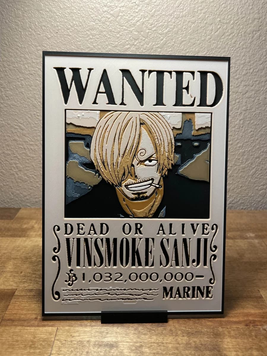 Sanji - Wanted Poster by Cloudy Nostalgia HueForge model: Sanji - Wanted Poster by Cloudy Nostalgia