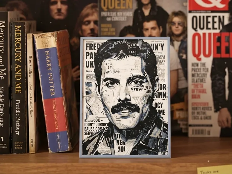 Freddie Mercury newspaper style - HueForge Freddie Mercury newspaper style - HueForge