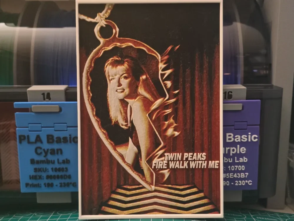 HueForge model: Twin Peaks Fire Walk with Me Poster - Hueforge Art by Lumpy3D