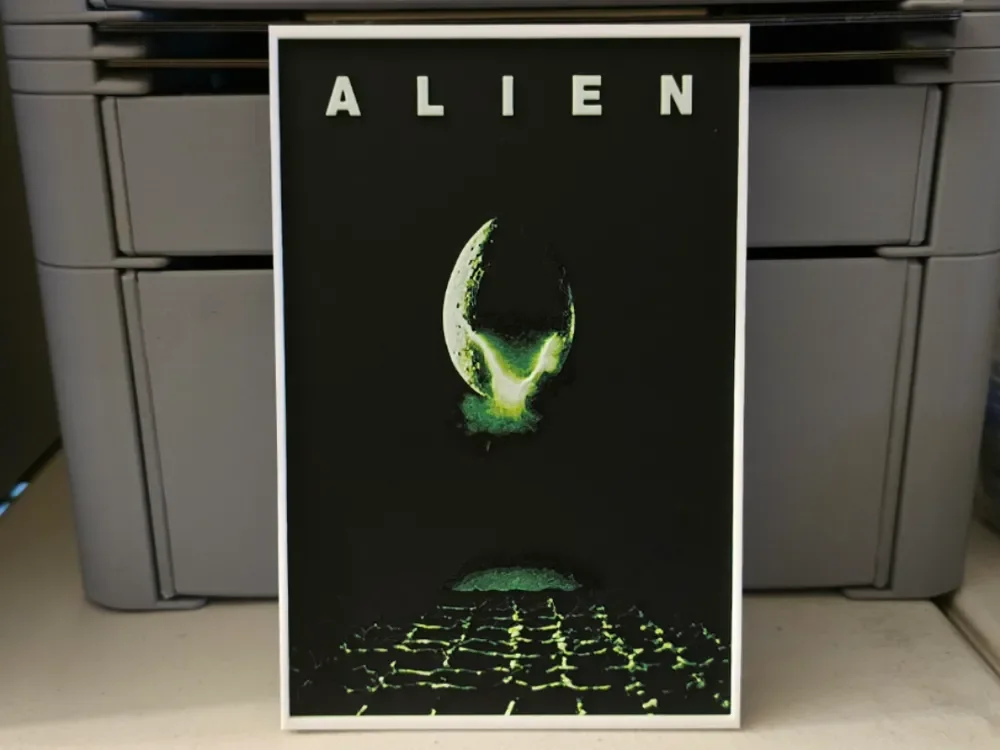 Alien Movie Poster - Hueforge Art by Lumpy3D HueForge model: Alien Movie Poster - Hueforge Art by Lumpy3D