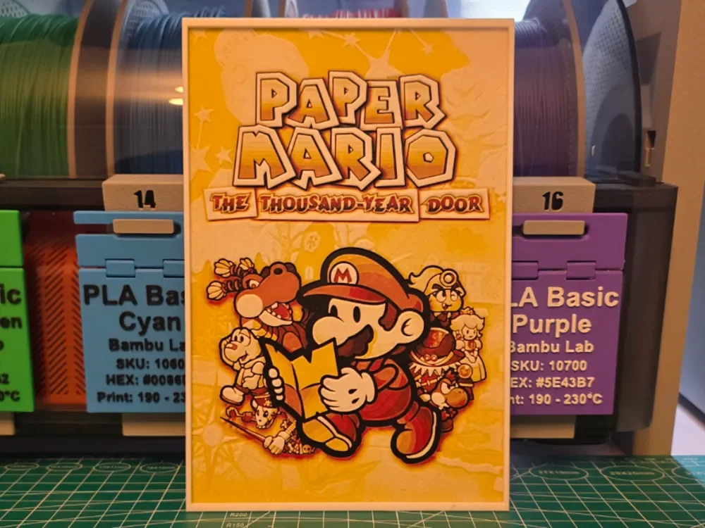 Paper Mario: The Thousand-Year Door Poster Art by Lumpy3D HueForge model: Paper Mario: The Thousand-Year Door Poster Art by Lumpy3D
