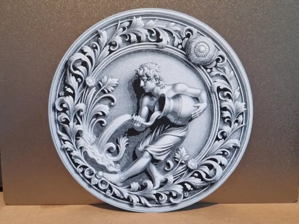 Aquarius - Zodiac sign - Hueforge - 2 colours by 3dGlow HueForge model: Aquarius - Zodiac sign - Hueforge - 2 colours by 3dGlow