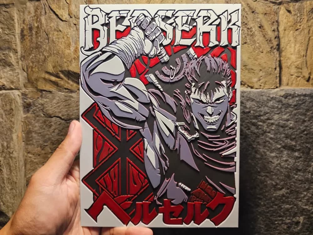 Berserk Guts poster Hueforge by Loki HueForge model: Berserk Guts poster Hueforge by Loki