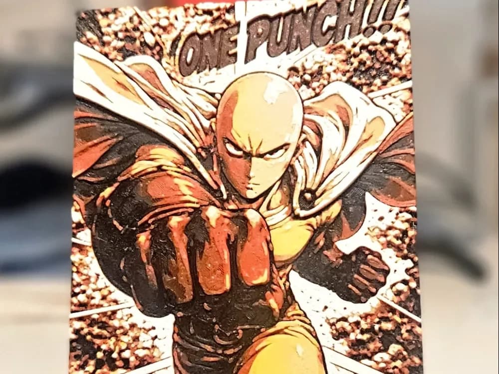 One Punch Man by Mano's 3d_Art HueForge model: One Punch Man by Mano's 3d_Art