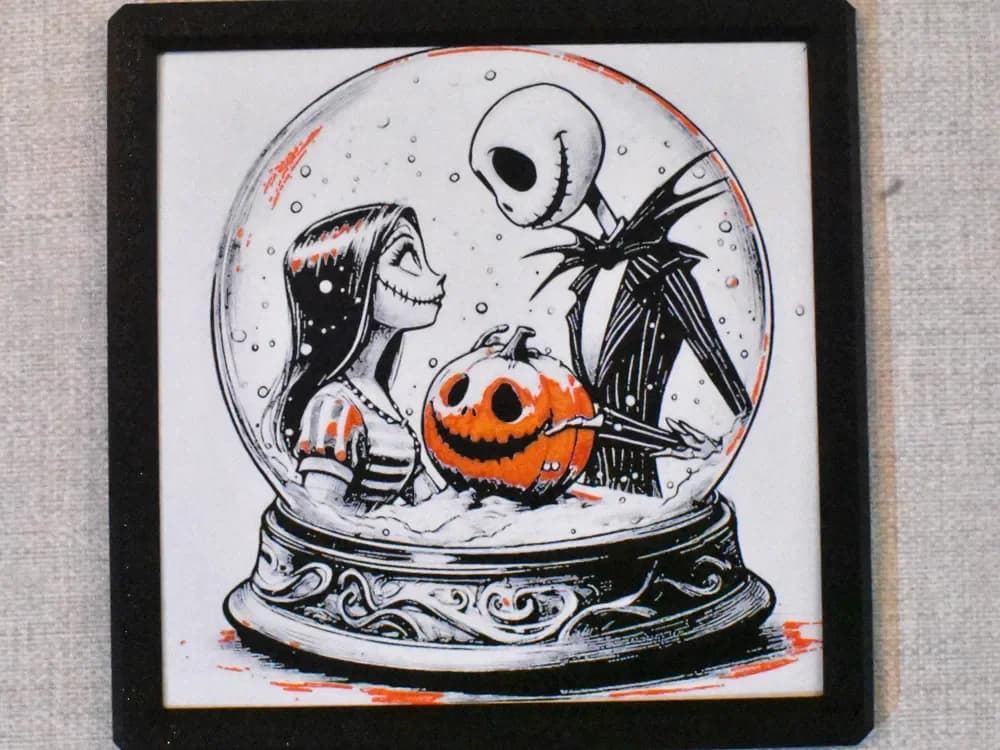 HueForge model: Jack and Sally Snowglobe Hueforge by Chris B