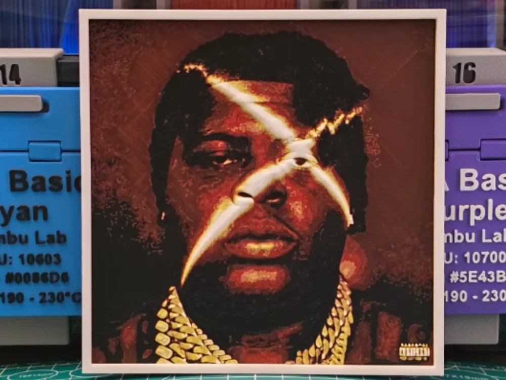 BigXthaPlug "Take Care" Album - Hueforge Art by Lumpy3D HueForge model: BigXthaPlug "Take Care" Album - Hueforge Art by Lumpy3D