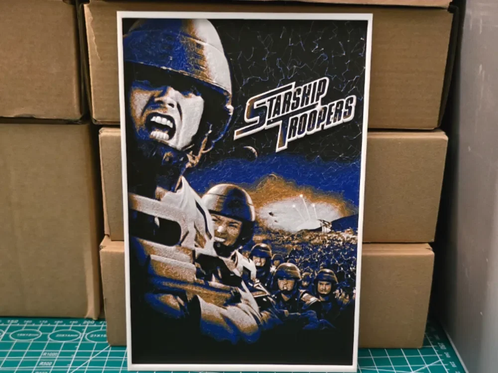 Starship Troopers Movie Poster - Hueforge Art by Lumpy3D HueForge model: Starship Troopers Movie Poster - Hueforge Art by Lumpy3D