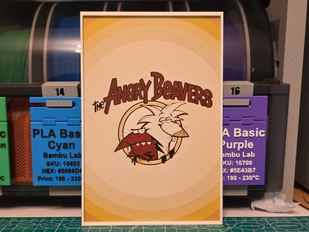 The Angry Beavers Poster - Hueforge Art by Lumpy3D HueForge model: The Angry Beavers Poster - Hueforge Art by Lumpy3D