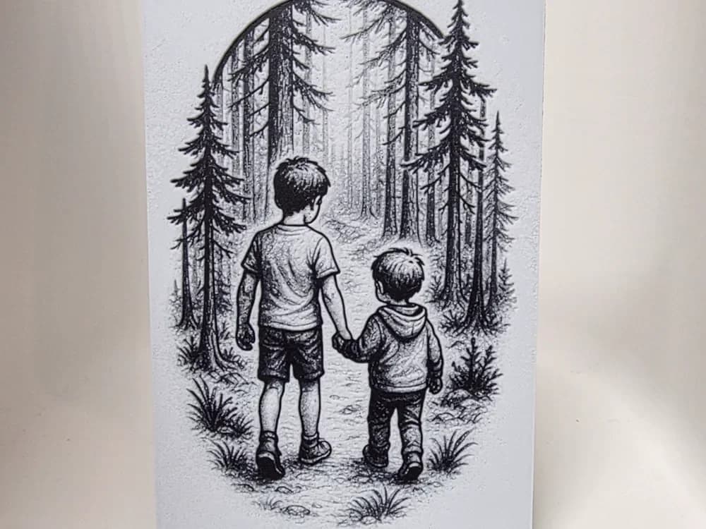 Two Kids Hueforge by Morganja HueForge model: Two Kids Hueforge by Morganja