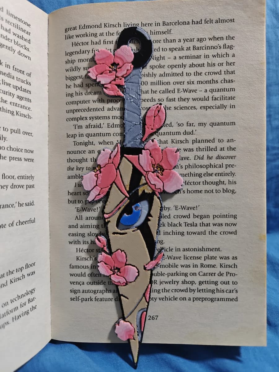 Sakura Kunai Bookmark Wall Art by TheHueforgeLady HueForge model: Sakura Kunai Bookmark Wall Art by TheHueforgeLady