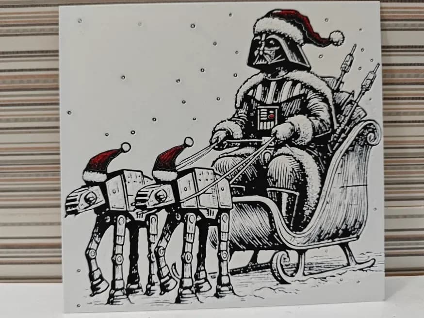 Darth Vader's Hueforge and his reindeer by Litolunar HueForge model: Darth Vader's Hueforge and his reindeer by Litolunar