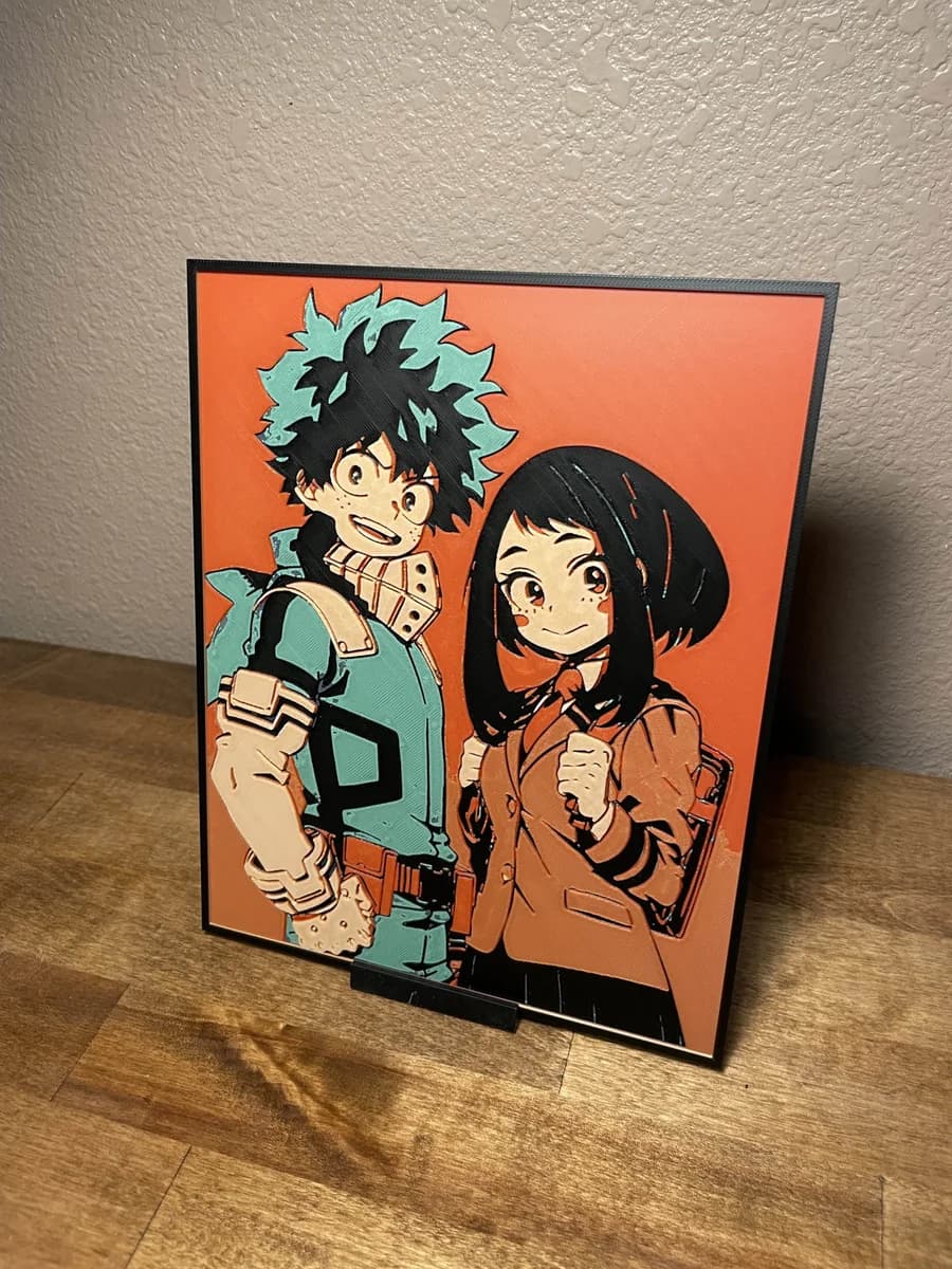 Midoriya and Uraraka by Cloudy Nostalgia HueForge model: Midoriya and Uraraka by Cloudy Nostalgia