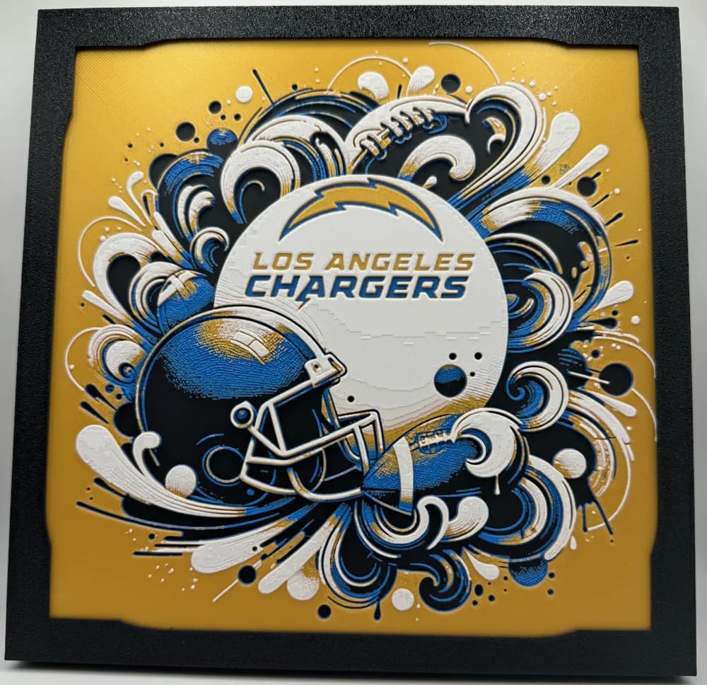 HueForge model: Los Angeles Chargers - NFL Hueforge by Canadian Gamer