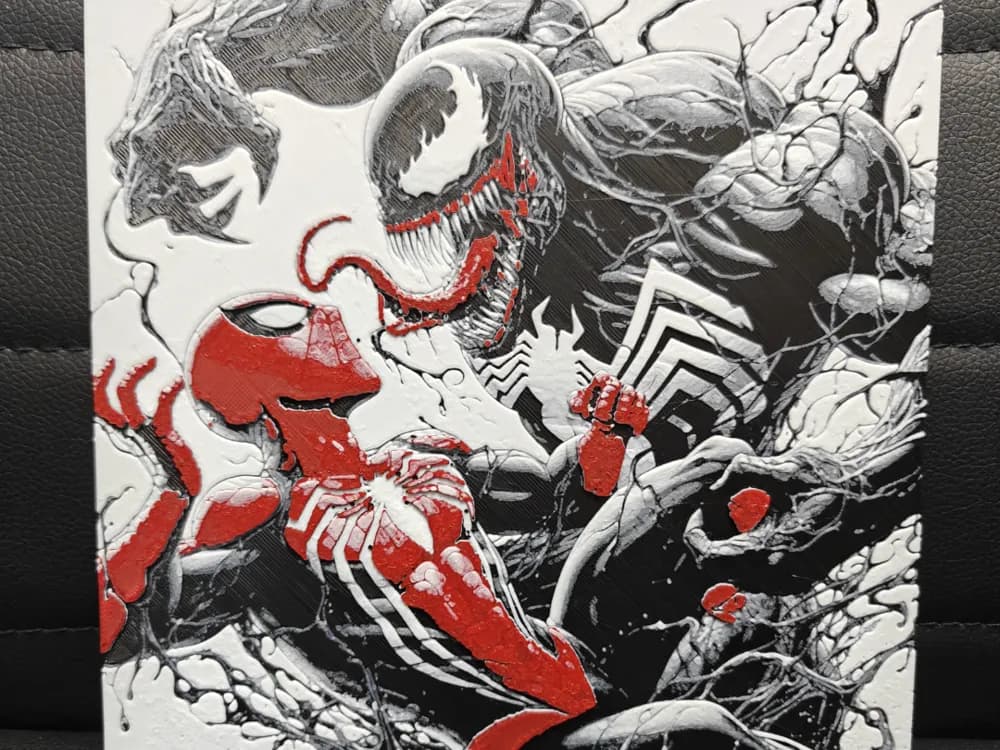 HueForge model: Venom vs Spiderman by TheHueforgeLady