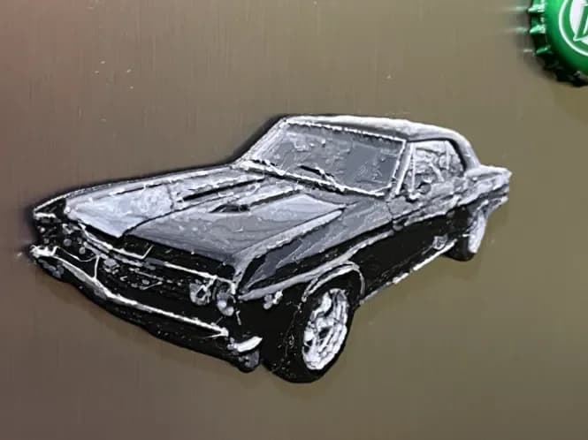 Chevelle Fridge Magnet by 3D_Forged HueForge model: Chevelle Fridge Magnet by 3D_Forged