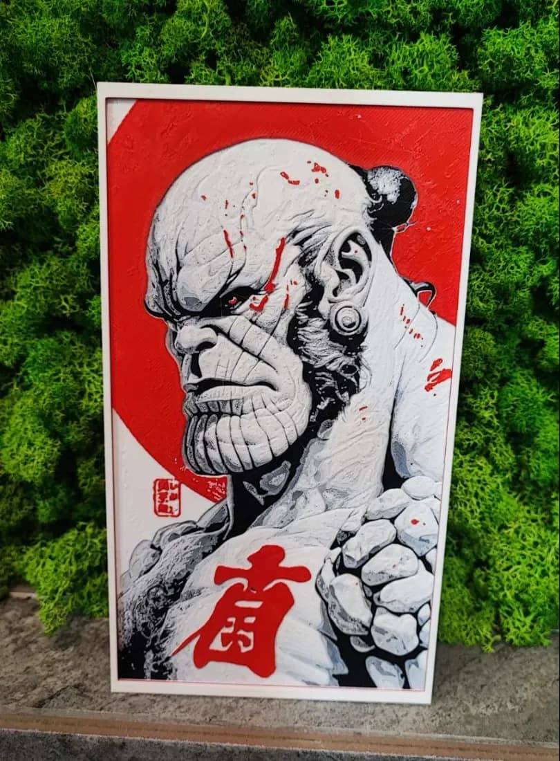 Thanos in Japan by Garuda3D HueForge model: Thanos in Japan by Garuda3D