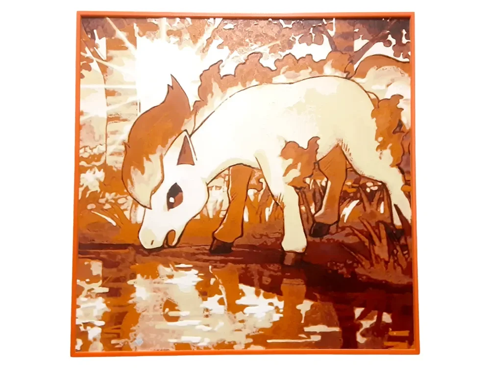 HueForge model: Ponyta Hueforge Pokemon Gen1 Rapidash Fire Horse by Elsie Moonshadow