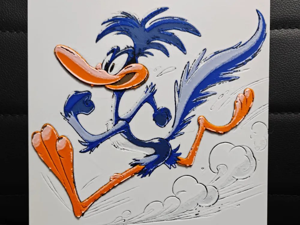 Road Runner Beep Beep Looney Tunes by TheHueforgeLady HueForge model: Road Runner Beep Beep Looney Tunes by TheHueforgeLady