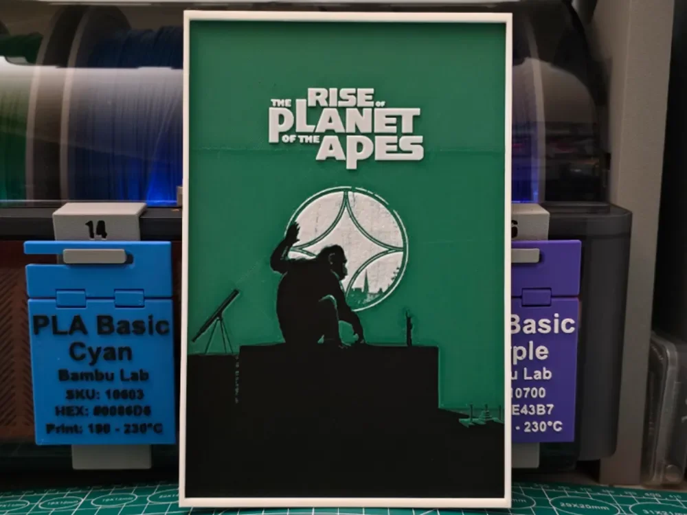 Rise of the Planet of the Apes Movie - Hueforge by Lumpy3D HueForge model: Rise of the Planet of the Apes Movie - Hueforge by Lumpy3D