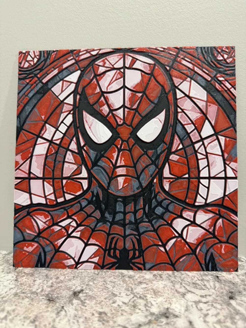 HueForge model: Spider-Man Stained Glass - Hueforge by Canadian Gamer