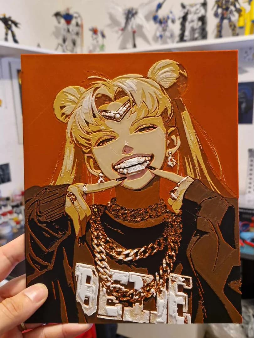 Sailor Moon Grillz Hueforge by Dakiren HueForge model: Sailor Moon Grillz Hueforge by Dakiren