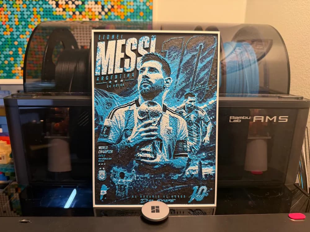 Messi Argentina World Cup Card HueForge (w/wo AMS) Messi Argentina World Cup Card HueForge (w/wo AMS)