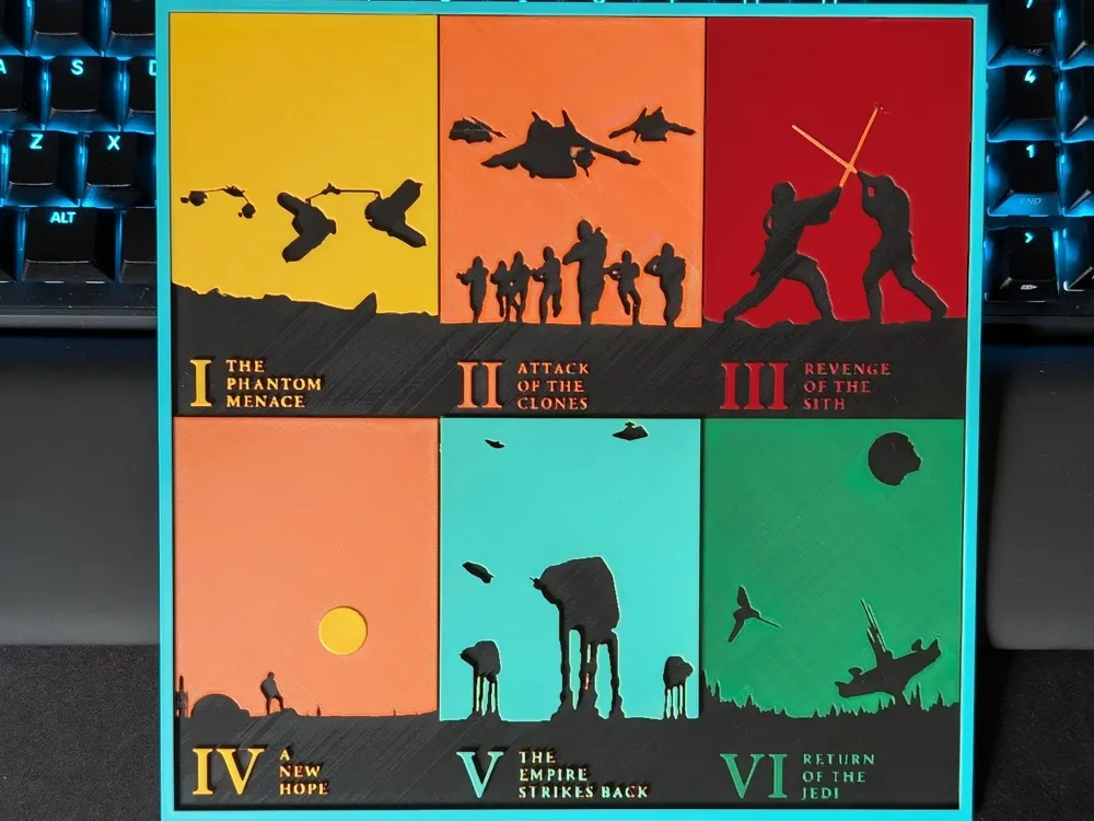 Starwars Film Titles by S0und_Lab HueForge model: Starwars Film Titles by S0und_Lab