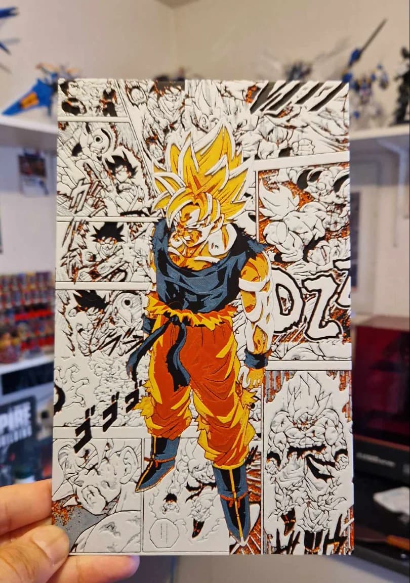 Goku Manga Page Hueforge by Dakiren HueForge model: Goku Manga Page Hueforge by Dakiren