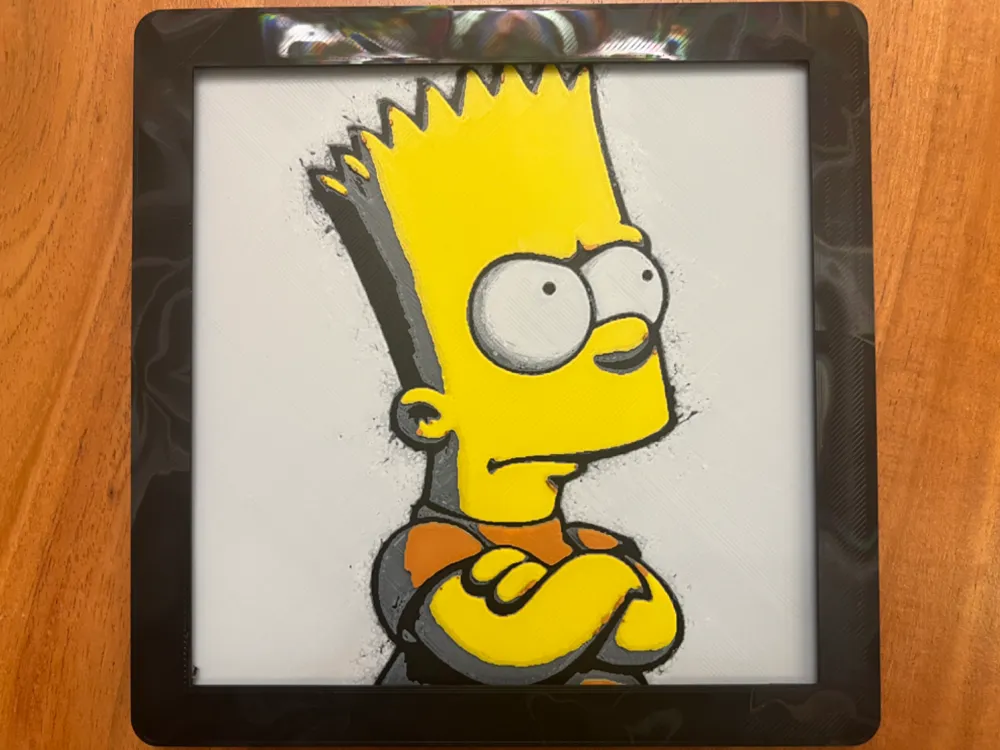 Bart Simpson by JustBe 3D Printing HueForge model: Bart Simpson by JustBe 3D Printing