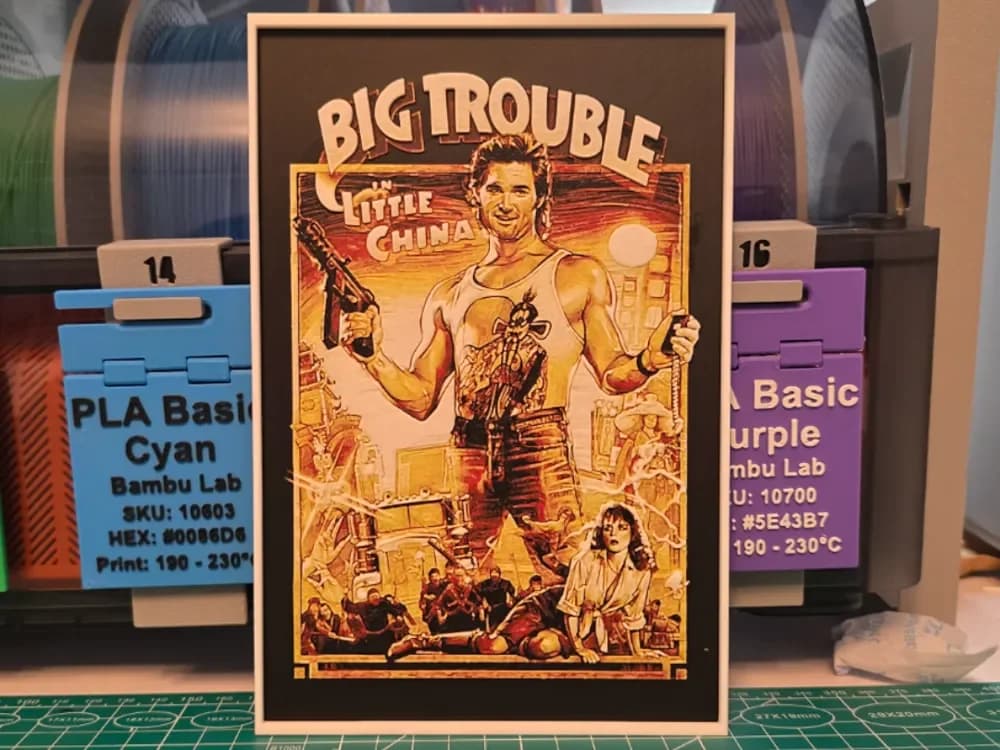 Big Trouble in Little China Poster - Hueforge Art by Lumpy3D HueForge model: Big Trouble in Little China Poster - Hueforge Art by Lumpy3D