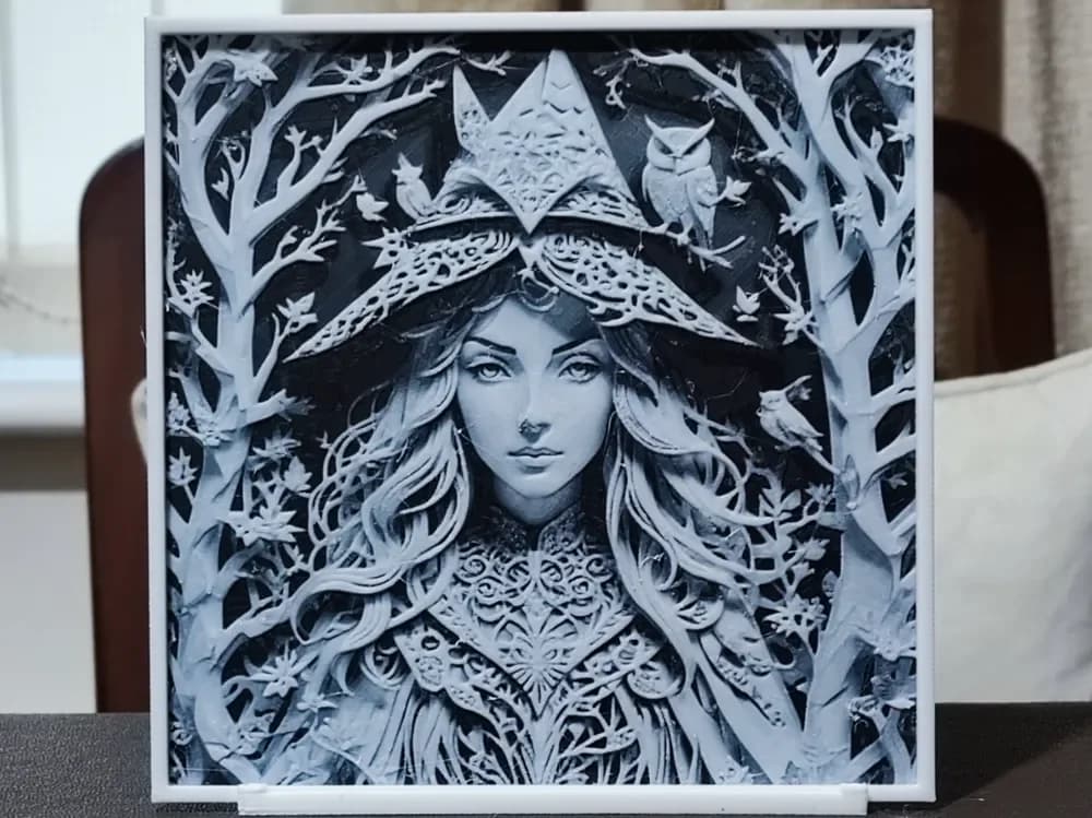 Paperart The Witch - HueForge 2 Color by BoDad HueForge model: Paperart The Witch - HueForge 2 Color by BoDad