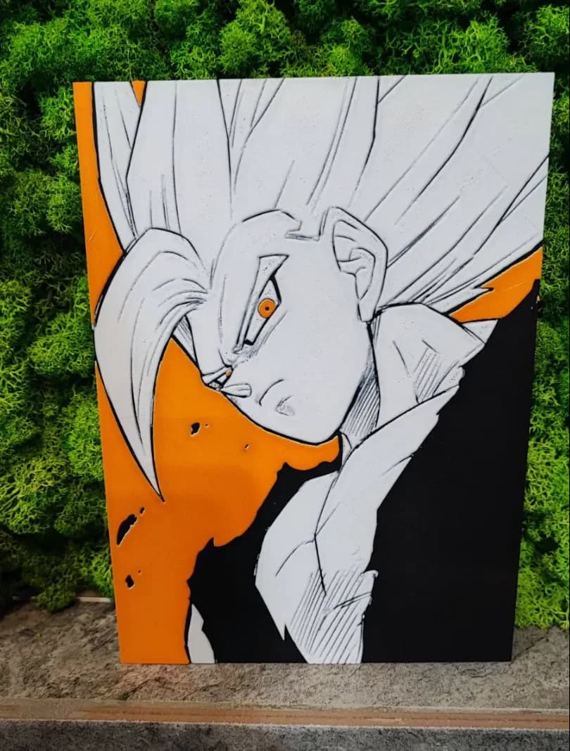 Adult Gohan ( Customise Background) by Garuda3D HueForge model: Adult Gohan ( Customise Background) by Garuda3D