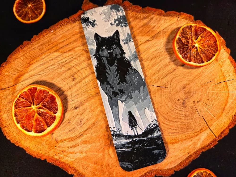 Wolf / Little Red Riding Hood bookmark - hueforge Wolf / Little Red Riding Hood bookmark - hueforge