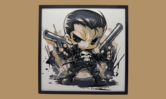 The Punisher - Chibi Edition - Marvel Hueforge by Canadian Gamer HueForge model: The Punisher - Chibi Edition - Marvel Hueforge by Canadian Gamer