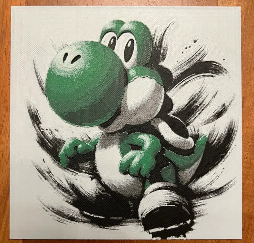 Yoshi by JustBe 3D Printing HueForge model: Yoshi by JustBe 3D Printing
