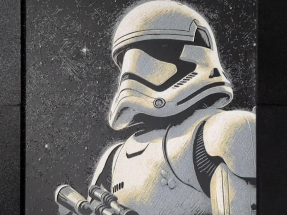 Hueforge Stormtrooper by night 4 colors by Cré'Art 3D HueForge model: Hueforge Stormtrooper by night 4 colors by Cré'Art 3D