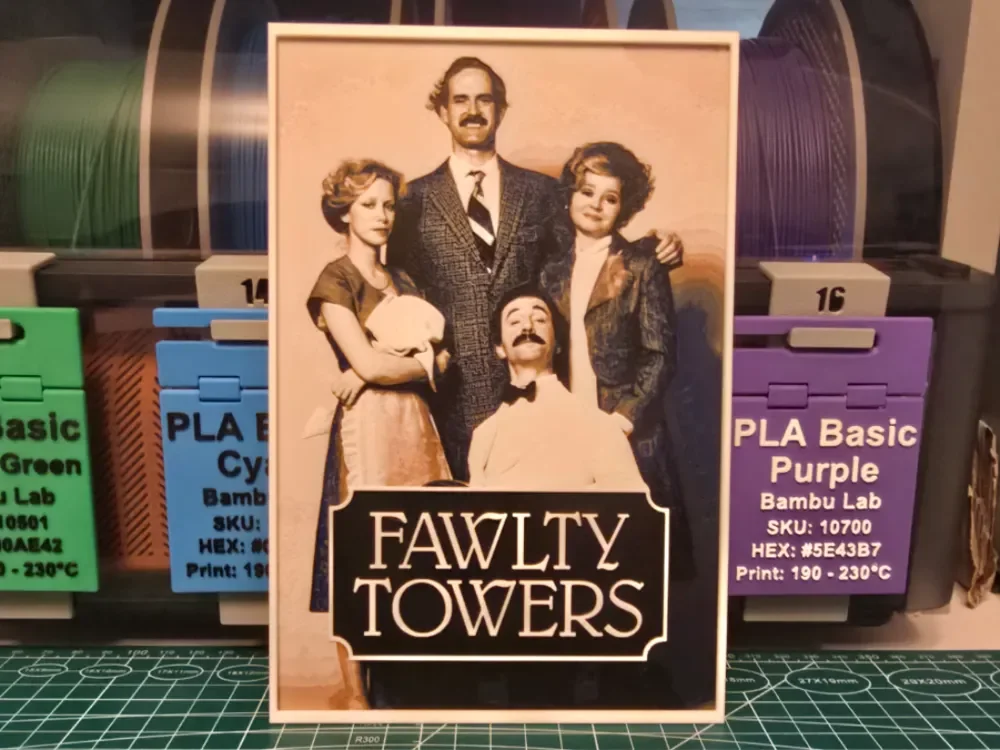 Fawlty Towers Poster - Hueforge Art by Lumpy3D HueForge model: Fawlty Towers Poster - Hueforge Art by Lumpy3D