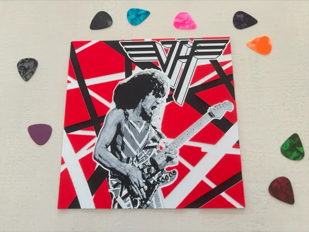 Eddie Van Halen - Hueforge by Hush PixelFF HueForge model: Eddie Van Halen - Hueforge by Hush PixelFF