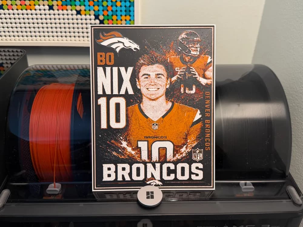 Bo Nix Denver Broncos NFL Player Card HueForge Bo Nix Denver Broncos NFL Player Card HueForge