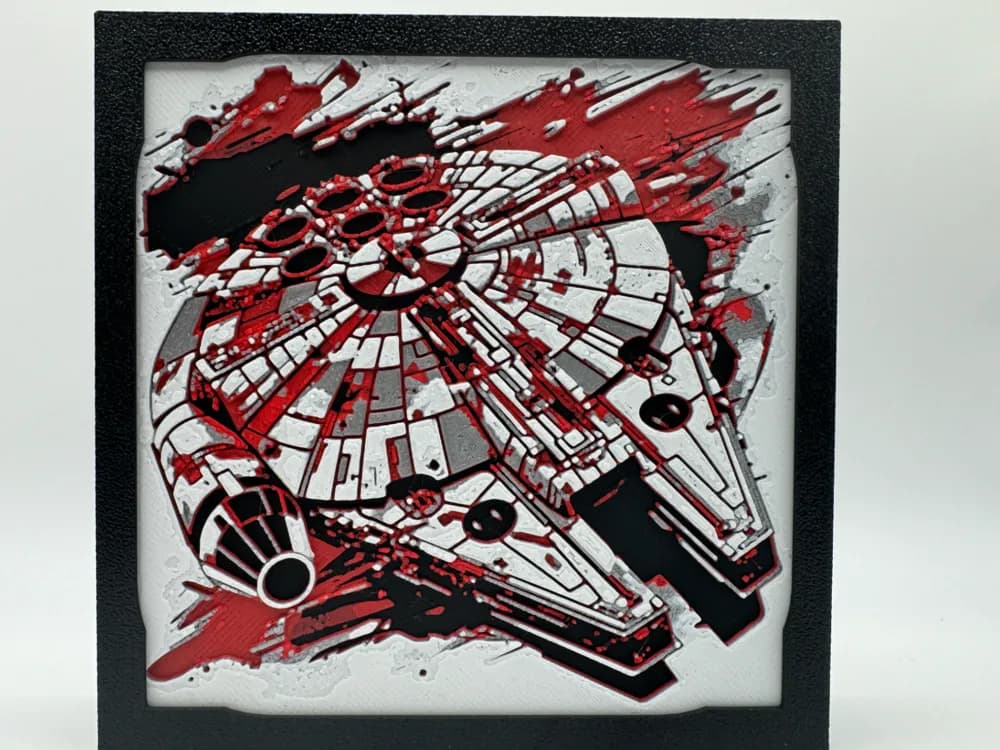 Millennium Falcon - Star Wars Hueforge by Canadian Gamer HueForge model: Millennium Falcon - Star Wars Hueforge by Canadian Gamer