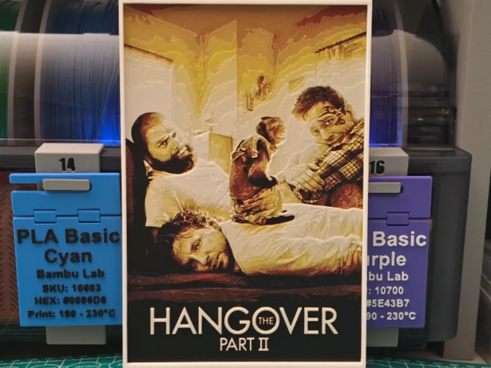 The Hangover Part II Movie Poster - Hueforge Art by Lumpy3D HueForge model: The Hangover Part II Movie Poster - Hueforge Art by Lumpy3D