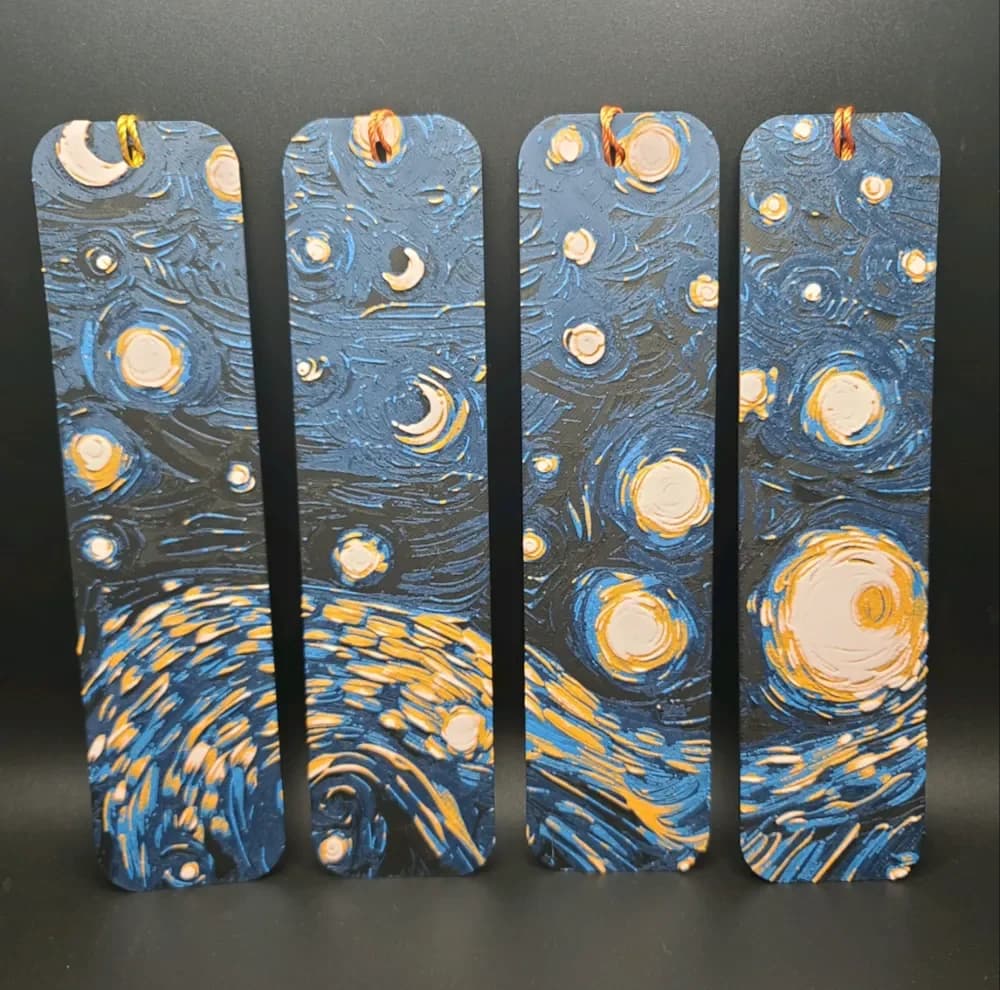 Starry Night Hueforge Bookmarks by the_bearded_jedi HueForge model: Starry Night Hueforge Bookmarks by the_bearded_jedi