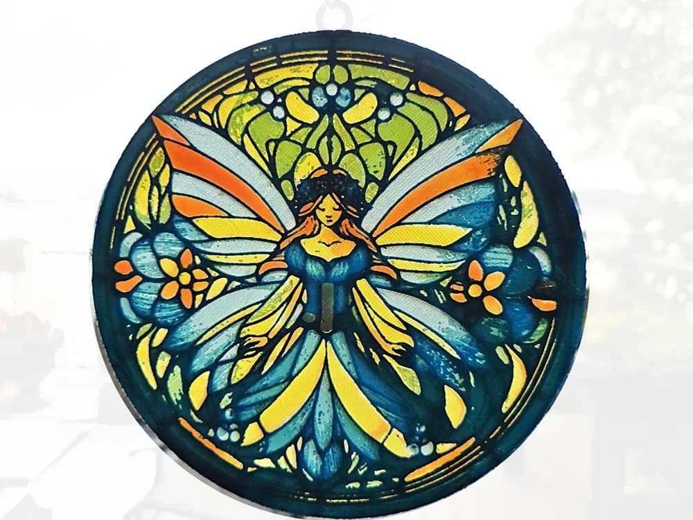 Stained-glass Styled Fairie by tlavedas HueForge model: Stained-glass Styled Fairie by tlavedas