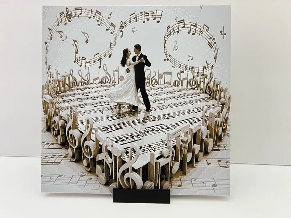 HueForge model: Music Notes First Dance by 3djd