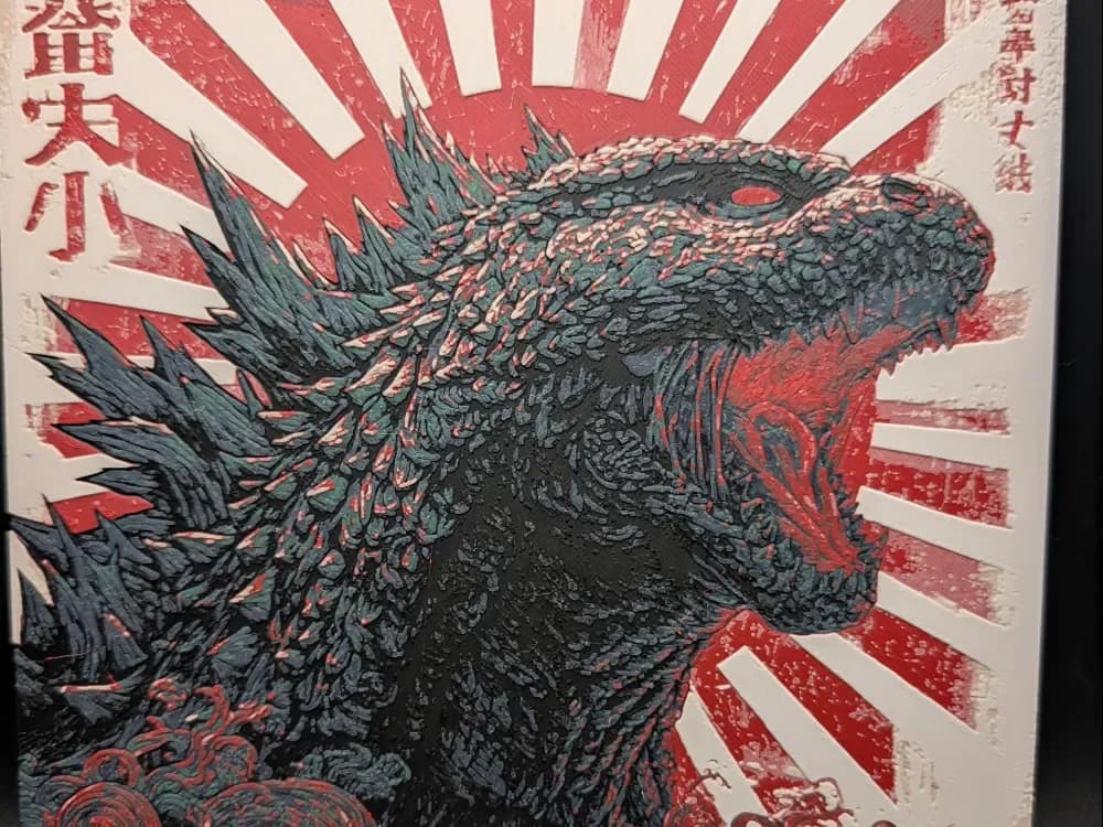 Godzilla Hueforge by the_bearded_jedi HueForge model: Godzilla Hueforge by the_bearded_jedi