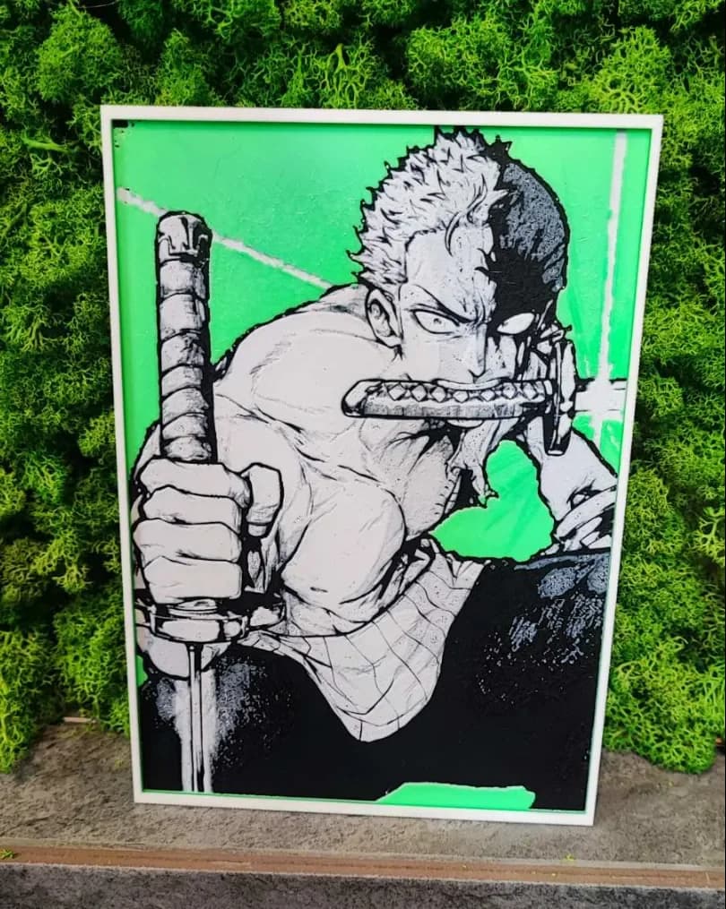 Zoro One Piece by Garuda3D HueForge model: Zoro One Piece by Garuda3D