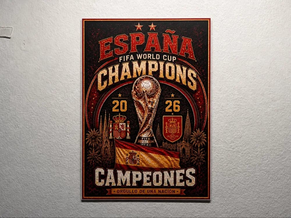 Spain 2026 World Cup Champions HueForge Poster by liv_3d HueForge model: Spain 2026 World Cup Champions HueForge Poster by liv_3d